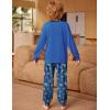 Arshiner Boys Pajamas Long Sleeve Henley Top and Pants Boys 2 Piece Pajama Set Sleepwear for 6-14 Years(Blue)