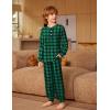 Arshiner Boys Pajamas Long Sleeve Henley Top and Pants Boys 2 Piece Pajama Set Sleepwear for 6-14 Years(Green Plaid)
