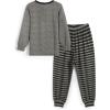 Arshiner Boys Pajamas Long Sleeve Henley Top and Pants Boys 2 Piece Pajama Set Sleepwear for 6-14 Years(Grey)