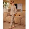 Arshiner Boys Pajamas Long Sleeve Henley Top and Pants Boys 2 Piece Pajama Set Sleepwear for 6-14 Years(Khaki)