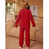 Arshiner Boys Pajamas Long Sleeve Henley Top and Pants Boys 2 Piece Pajama Set Sleepwear for 6-14 Years(Red)