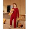 Arshiner Boys Pajamas Long Sleeve Henley Top and Pants Boys 2 Piece Pajama Set Sleepwear for 6-14 Years(Red)