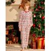 Arshiner Boys Pajamas Long Sleeve Henley Top and Pants Boys 2 Piece Pajama Set Sleepwear for 6-14 Years(Red Deer)