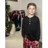 Arshiner Boys Pajamas Long Sleeve Henley Top and Pants Boys 2 Piece Pajama Set Sleepwear for 6-14 Years(Red Plaid)