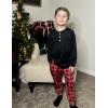 Arshiner Boys Pajamas Long Sleeve Henley Top and Pants Boys 2 Piece Pajama Set Sleepwear for 6-14 Years(Red Plaid)