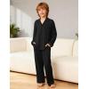 Arshiner Boys Pajamas Set Long Sleeve Button-Down Sleepwear 2 Piece Pjs Set for Boys 5-13 Years(Black)