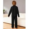 Arshiner Boys Pajamas Set Long Sleeve Button-Down Sleepwear 2 Piece Pjs Set for Boys 5-13 Years(Black)