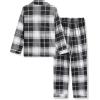 Arshiner Boys Pajamas Set Long Sleeve Button-Down Sleepwear 2 Piece Pjs Set for Boys 5-13 Years(Black Plaid)