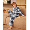 Arshiner Boys Pajamas Set Long Sleeve Button-Down Sleepwear 2 Piece Pjs Set for Boys 5-13 Years(Black Plaid)