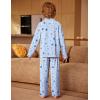 Arshiner Boys Pajamas Set Long Sleeve Button-Down Sleepwear 2 Piece Pjs Set for Boys 5-13 Years(Blue Moon)