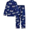 Arshiner Boys Pajamas Set Long Sleeve Button-Down Sleepwear 2 Piece Pjs Set for Boys 5-13 Years(Blue Zebra)