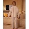 Arshiner Boys Pajamas Set Long Sleeve Button-Down Sleepwear 2 Piece Pjs Set for Boys 5-13 Years(Champagne)