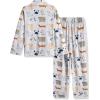 Arshiner Boys Pajamas Set Long Sleeve Button-Down Sleepwear 2 Piece Pjs Set for Boys 5-13 Years(Dog Print)