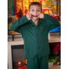 Arshiner Boys Pajamas Set Long Sleeve Button-Down Sleepwear 2 Piece Pjs Set for Boys 5-13 Years(Green)