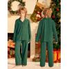 Arshiner Boys Pajamas Set Long Sleeve Button-Down Sleepwear 2 Piece Pjs Set for Boys 5-13 Years(Green)