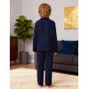 Arshiner Boys Pajamas Set Long Sleeve Button-Down Sleepwear 2 Piece Pjs Set for Boys 5-13 Years(Navy Blue)