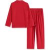 Arshiner Boys Pajamas Set Long Sleeve Button-Down Sleepwear 2 Piece Pjs Set for Boys 5-13 Years(Red)
