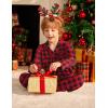 Arshiner Boys Pajamas Set Long Sleeve Button-Down Sleepwear 2 Piece Pjs Set for Boys 5-13 Years(Red Plaid)