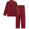 Arshiner Boys Pajamas Set Long Sleeve Button-Down Sleepwear 2 Piece Pjs Set for Boys 5-13 Years(Red Plaid)