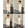 Arshiner Boys Solid Round Neck Tee & Track Shorts Set with Chain Necklace White Size 12
