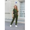 Arshiner Cute Outfits for Girls 2 Pieces Tracksuits Jogger Suits Sweatsuits Set Army Green 12-13 Years Old