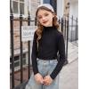 Arshiner Girls 2 Pack Turtleneck Long Sleeve Shirts Ribbed Base Layer Top Slim Fit Pullover Blouse Tee(Black/Black)
