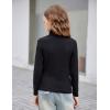 Arshiner Girls 2 Pack Turtleneck Long Sleeve Shirts Ribbed Base Layer Top Slim Fit Pullover Blouse Tee(Black/Black)