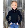Arshiner Girls 2 Pack Turtleneck Long Sleeve Shirts Ribbed Base Layer Top Slim Fit Pullover Blouse Tee(Black/Black)