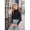 Arshiner Girls 2 Pack Turtleneck Long Sleeve Shirts Ribbed Base Layer Top Slim Fit Pullover Blouse Tee(Black/Green)
