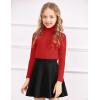 Arshiner Girls 2 Pack Turtleneck Long Sleeve Shirts Ribbed Base Layer Top Slim Fit Pullover Blouse Tee(Black/Red)