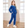 Arshiner Girls 2 Piece Outfit Sweatsuits Set Kids Velour Sweatshirts & Sweatpants Tracksuits Set for Girls(Navy Blue)