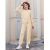 Arshiner Girls 2 Piece Outfits Fall Clothes Long Sleeve Pullover Sweatshirt and Sweatpants with Pockets Kids Clothing(Beige)