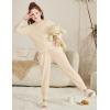 Arshiner Girls 2 Piece Outfits Fall Clothes Long Sleeve Pullover Sweatshirt and Sweatpants with Pockets Kids Clothing(Beige)