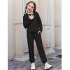 Arshiner Girls 2 Piece Outfits Fall Clothes Long Sleeve Pullover Sweatshirt and Sweatpants with Pockets Kids Clothing(Black)