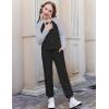 Arshiner Girls 2 Piece Outfits Fall Clothes Long Sleeve Pullover Sweatshirt and Sweatpants with Pockets Kids Clothing(Black&grey)