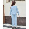 Arshiner Girls 2 Piece Outfits Fall Clothes Long Sleeve Pullover Sweatshirt and Sweatpants with Pockets Kids Clothing(Blue)