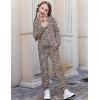 Arshiner Girls 2 Piece Outfits Fall Clothes Long Sleeve Pullover Sweatshirt and Sweatpants with Pockets Kids Clothing(Leopard)