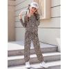Arshiner Girls 2 Piece Outfits Fall Clothes Long Sleeve Pullover Sweatshirt and Sweatpants with Pockets Kids Clothing(Leopard)
