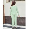 Arshiner Girls 2 Piece Outfits Fall Clothes Long Sleeve Pullover Sweatshirt and Sweatpants with Pockets Kids Clothing(Light Green)