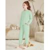 Arshiner Girls 2 Piece Outfits Fall Clothes Long Sleeve Pullover Sweatshirt and Sweatpants with Pockets Kids Clothing(Light Green)
