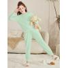 Arshiner Girls 2 Piece Outfits Fall Clothes Long Sleeve Pullover Sweatshirt and Sweatpants with Pockets Kids Clothing(Light Green)