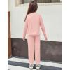 Arshiner Girls 2 Piece Outfits Fall Clothes Long Sleeve Pullover Sweatshirt and Sweatpants with Pockets Kids Clothing(Light Pink)