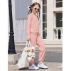 Arshiner Girls 2 Piece Outfits Fall Clothes Long Sleeve Pullover Sweatshirt and Sweatpants with Pockets Kids Clothing(Light Pink)