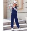 Arshiner Girls 2 Piece Outfits Fall Clothes Long Sleeve Pullover Sweatshirt and Sweatpants with Pockets Kids Clothing(Navy Blue&grey)