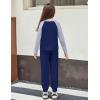 Arshiner Girls 2 Piece Outfits Fall Clothes Long Sleeve Pullover Sweatshirt and Sweatpants with Pockets Kids Clothing(Navy Blue&grey)