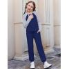 Arshiner Girls 2 Piece Outfits Fall Clothes Long Sleeve Pullover Sweatshirt and Sweatpants with Pockets Kids Clothing(Navy Blue&grey)