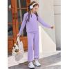 Arshiner Girls 2 Piece Outfits Fall Clothes Long Sleeve Pullover Sweatshirt and Sweatpants with Pockets Kids Clothing(Purple)