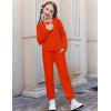 Arshiner Girls 2 Piece Outfits Fall Clothes Long Sleeve Pullover Sweatshirt and Sweatpants with Pockets Kids Clothing(Red)