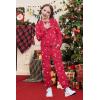 Arshiner Girls 2 Piece Outfits Fall Clothes Long Sleeve Pullover Sweatshirt and Sweatpants with Pockets Kids Clothing(Red Christmas)