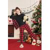 Arshiner Girls 2 Piece Outfits Fall Clothes Long Sleeve Pullover Sweatshirt and Sweatpants with Pockets Kids Clothing(Red Plaid)